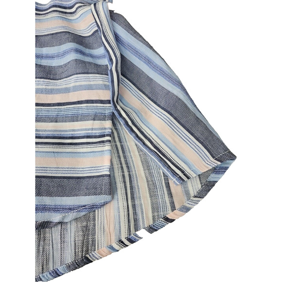 Catherines Womens Sz 5x Blue Pink White Stripe Fairy Lightweight Tunic Blouse - Picture 5 of 13